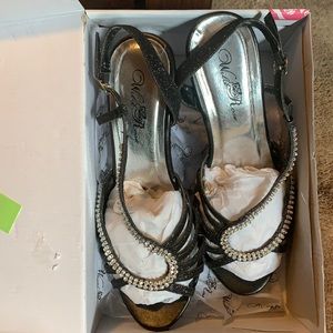 Black Jeweled High Heels